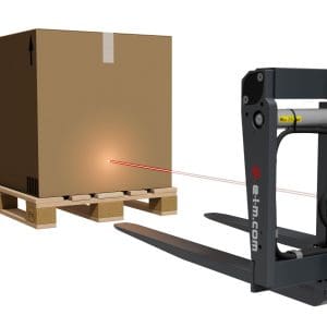 Tegning af afstandsmåler med laser i brug
